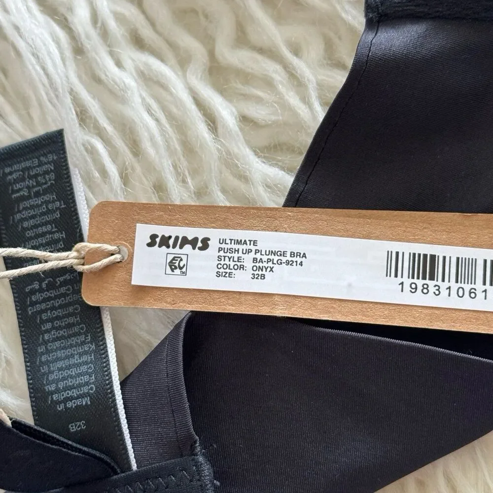 Skims Ultimate Push up Plunge Bra Onyx Size 32B - Picture 7 of 7